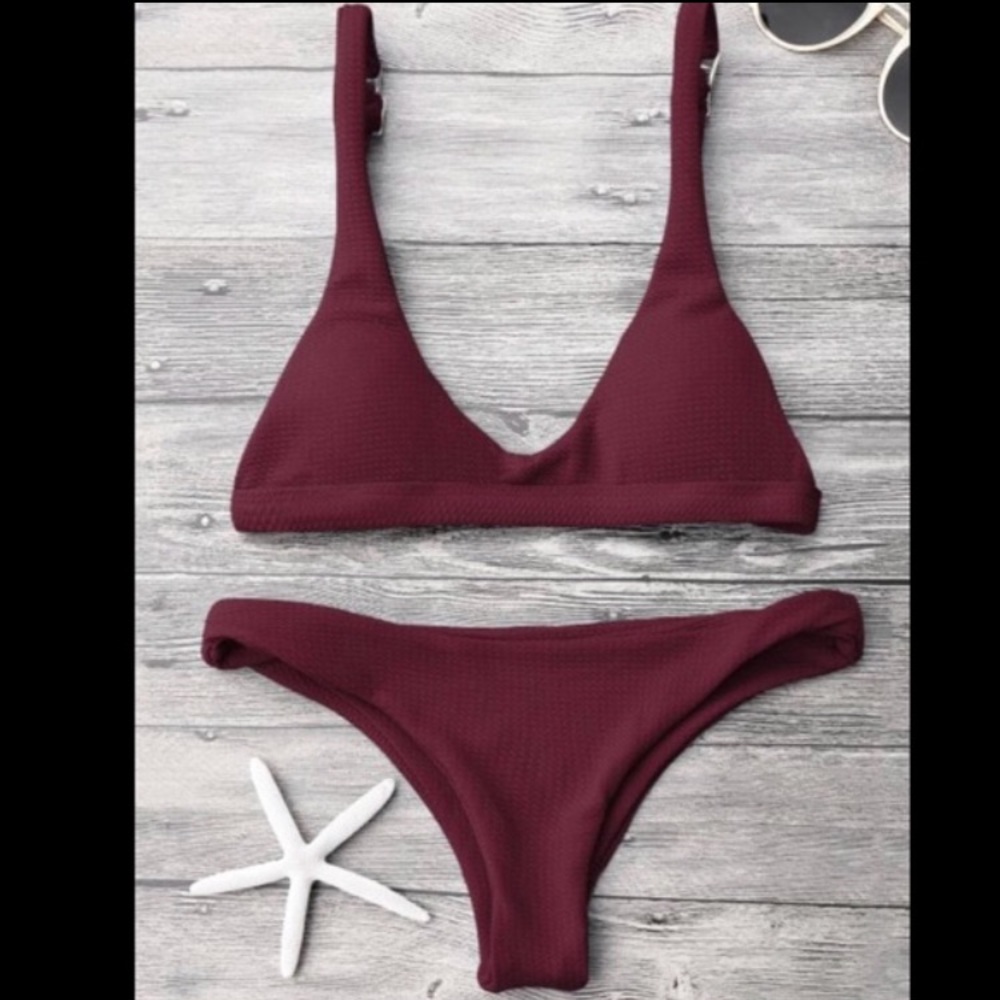 Zaful maroon bikini set